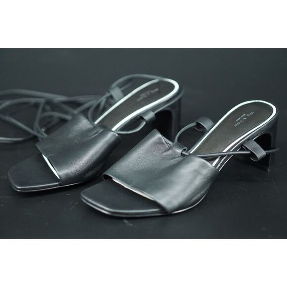 Rag & Bone Black Emma Tie Strappy Mule Sandals SZ 38 New $395 Ankle wrap Heel - Picture 4 of 11